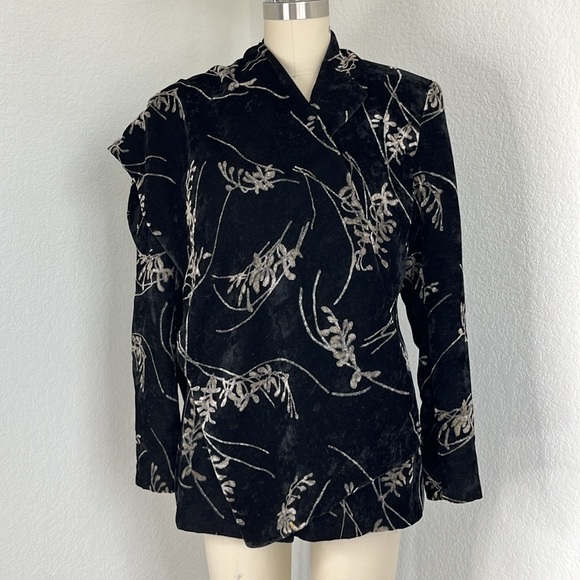 Giorgio Armani Velvet Floral Burnout VTG 90s Scarf - Picture 3 of 5